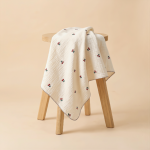 6 Layer Gauze Blanket - Red Cherry