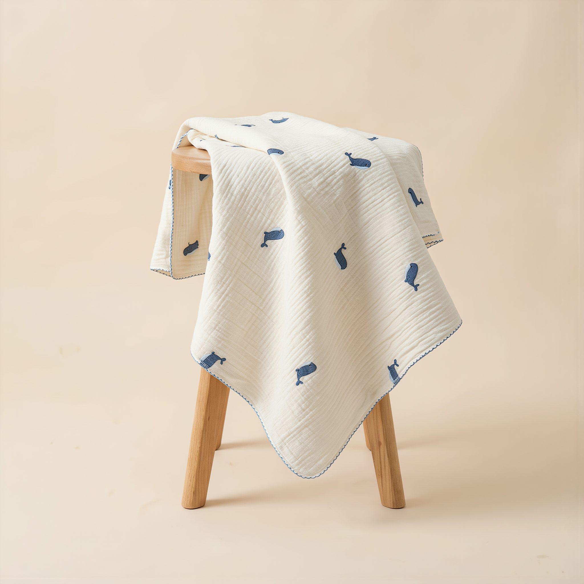 6 Layer Gauze Blanket - Whales