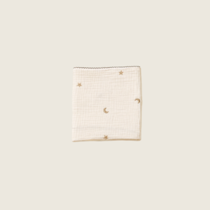 organic cotton, 100% organic cotton, Korean-made, made in Korea, chemical-free, free from optical brighteners, breathable cotton, sourced from South Korea, korean product, soft, gentle, cosy, lightweight, plush, buttery soft, silky texture, muslin-like texture, newborn, baby, infant, nursery, cot, crib, bedtime, tummy time, changing table, babyshower gift, newborn essential, authentic australian brand, australian brand, best newborn gift, 3 layer blanket, cotton blanket, gauze blanket, gauze cotton, baby blanket, safe blanket for newborn, swaddling, best newborn blanket, Moon and Stars 3 layer organic cotton baby blanket
